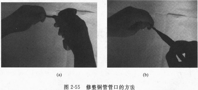 圖2-55 修整銅管管口的方法
